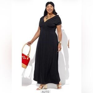 IMAN fitted Maxi Dress & Head Wrap-Black